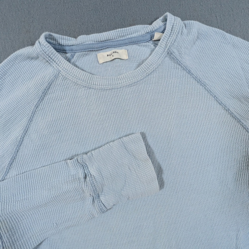 Billy Reid Thermal Shirt Mens Small Waffle Knit Raglan Made in Canada